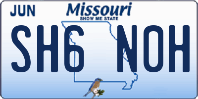 MO license plate SH6N0H