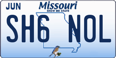 MO license plate SH6N0L