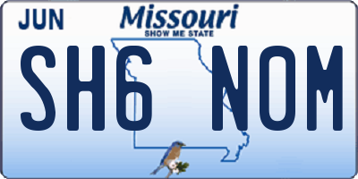 MO license plate SH6N0M