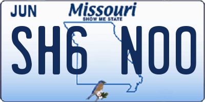 MO license plate SH6N0O