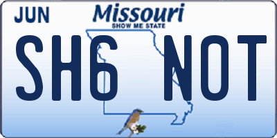 MO license plate SH6N0T