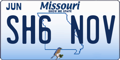 MO license plate SH6N0V