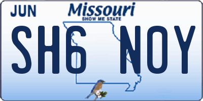 MO license plate SH6N0Y