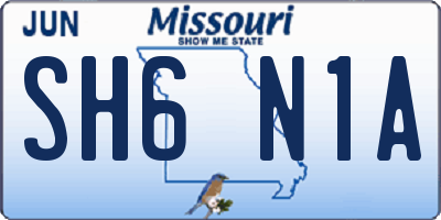 MO license plate SH6N1A