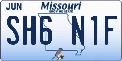 MO license plate SH6N1F