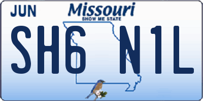 MO license plate SH6N1L