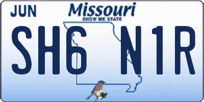 MO license plate SH6N1R