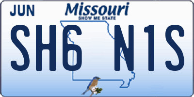 MO license plate SH6N1S
