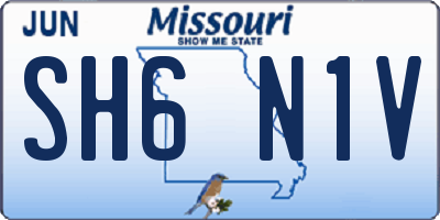MO license plate SH6N1V