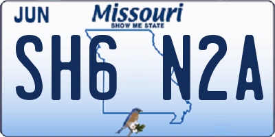 MO license plate SH6N2A
