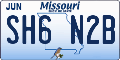 MO license plate SH6N2B