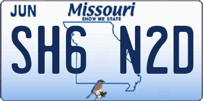 MO license plate SH6N2D
