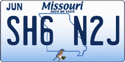 MO license plate SH6N2J