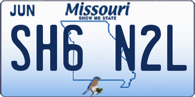 MO license plate SH6N2L