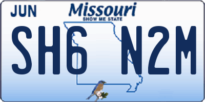 MO license plate SH6N2M