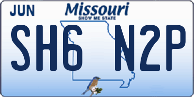 MO license plate SH6N2P