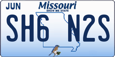 MO license plate SH6N2S