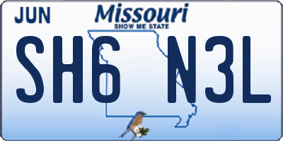 MO license plate SH6N3L