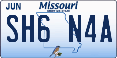 MO license plate SH6N4A