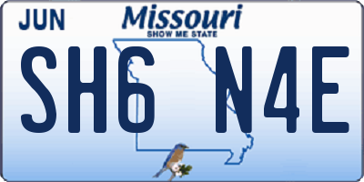 MO license plate SH6N4E
