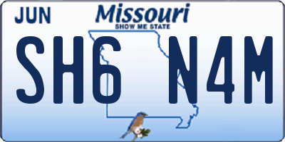 MO license plate SH6N4M