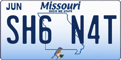 MO license plate SH6N4T