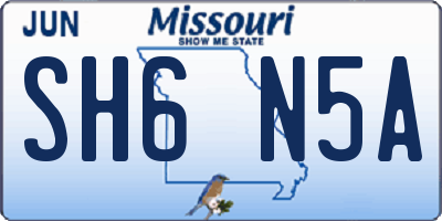MO license plate SH6N5A