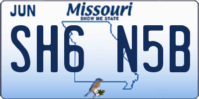 MO license plate SH6N5B