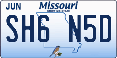 MO license plate SH6N5D
