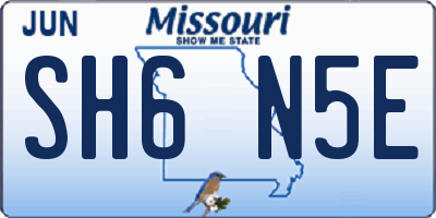 MO license plate SH6N5E