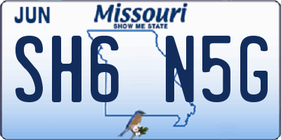 MO license plate SH6N5G