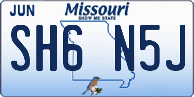 MO license plate SH6N5J