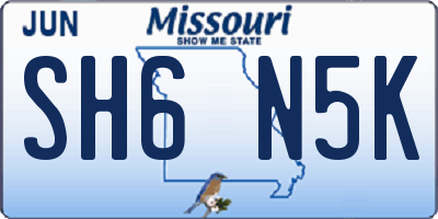 MO license plate SH6N5K