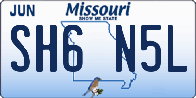 MO license plate SH6N5L