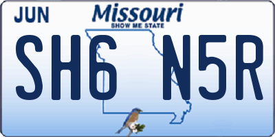 MO license plate SH6N5R