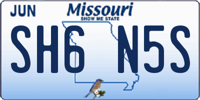 MO license plate SH6N5S