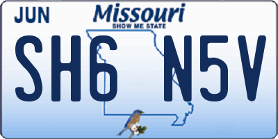 MO license plate SH6N5V