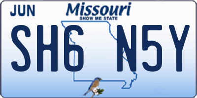 MO license plate SH6N5Y