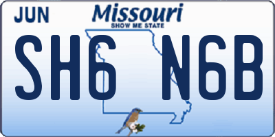 MO license plate SH6N6B