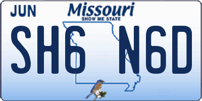 MO license plate SH6N6D