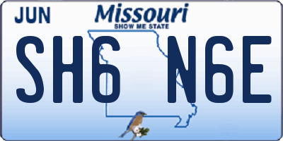 MO license plate SH6N6E
