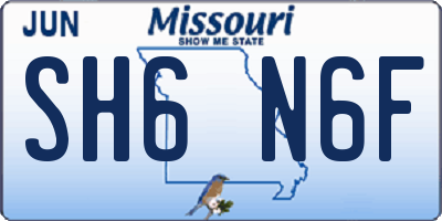 MO license plate SH6N6F