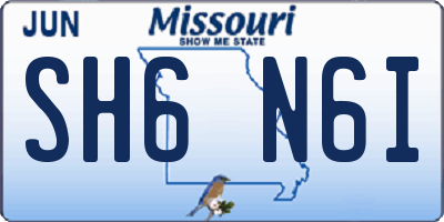 MO license plate SH6N6I