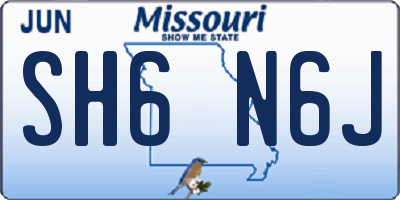 MO license plate SH6N6J