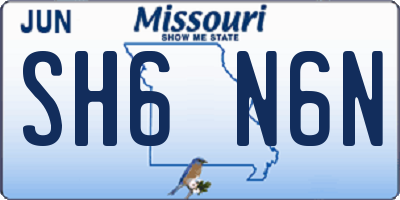 MO license plate SH6N6N