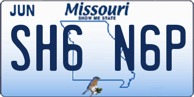 MO license plate SH6N6P