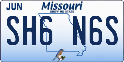 MO license plate SH6N6S