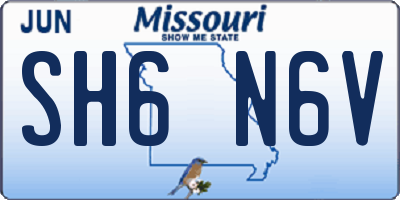 MO license plate SH6N6V