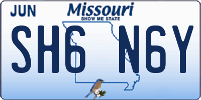 MO license plate SH6N6Y