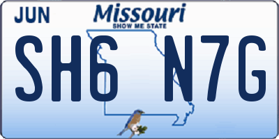 MO license plate SH6N7G
